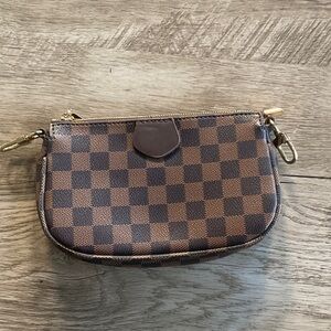 Checkered Brown Women's Clutch